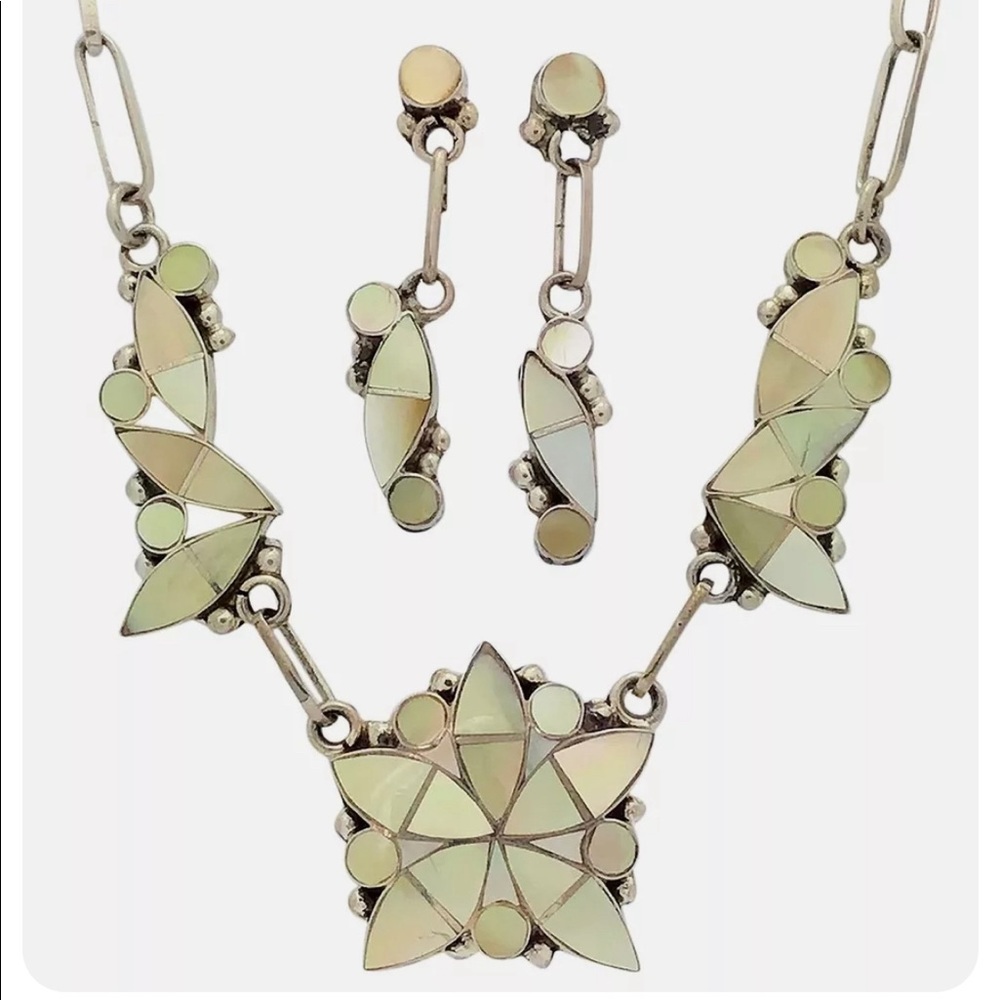 Vintage Zuni Handmade Necklace and Earrings Set